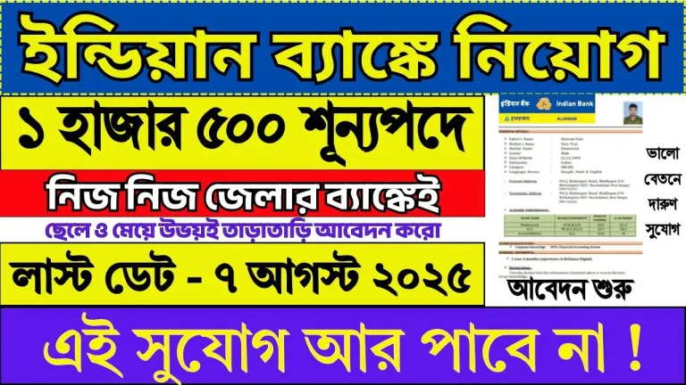 Indian Bank Apprentice Recruitment 2025 Apply Online