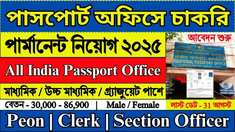 Passport Office Recruitment 2025 Online Apply