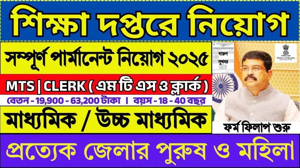 West Bengal Education Department Jobs 2025 Online Apply